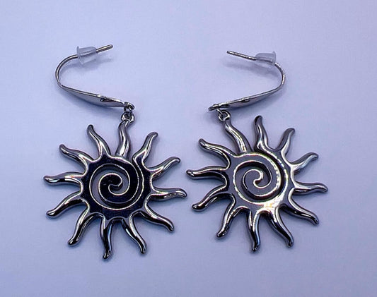 Spiral Sun Earrings - waterproof