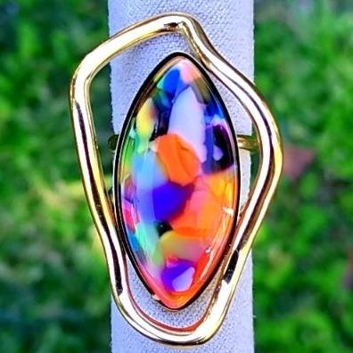 Aurora Stone Ring - tarnish resistant