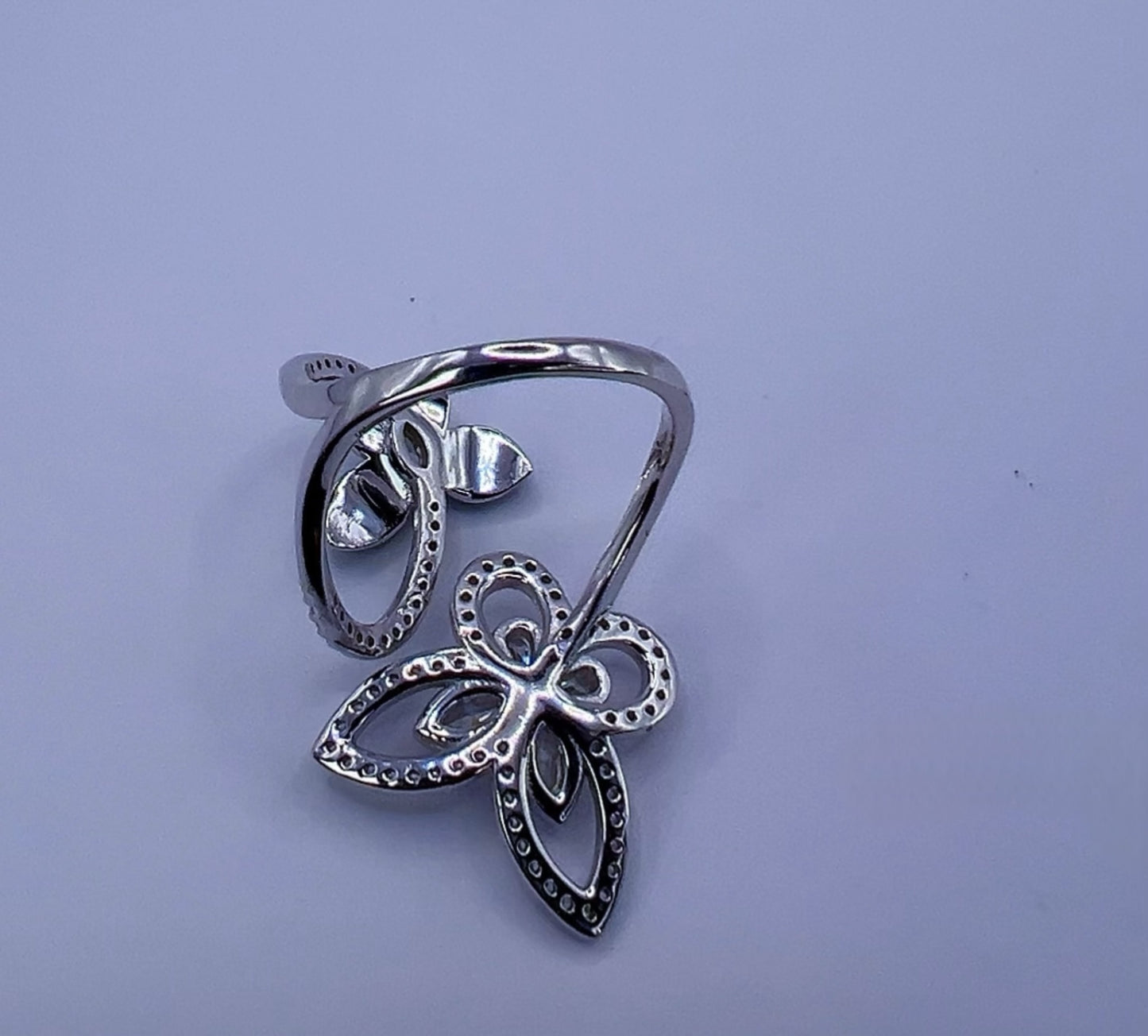 Butterfly Bloom Adjustable Ring – 925 Sterling Silver