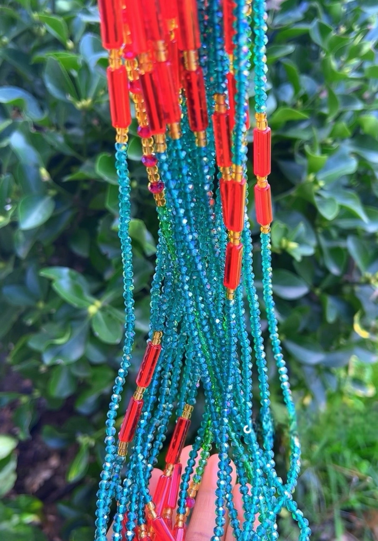 Emerald Flame Waist Beads – Handmade in Ghana( 12€ per strand)