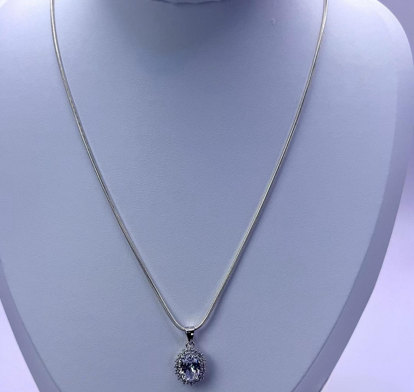 Emerald Halo Pendant – 925 Silver