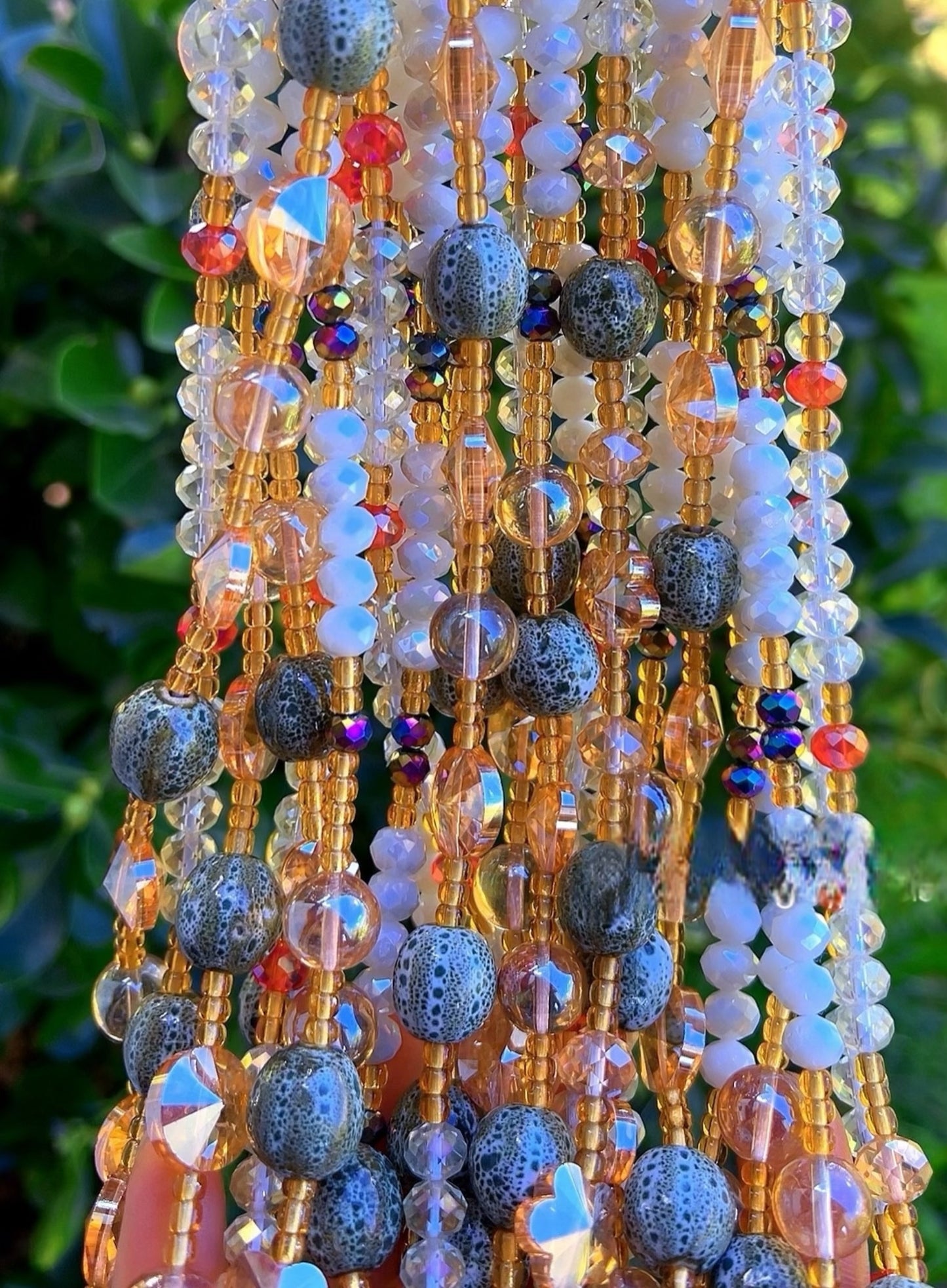 Golden Aura Waist Beads – Handmade in Ghana (€13 per strand)