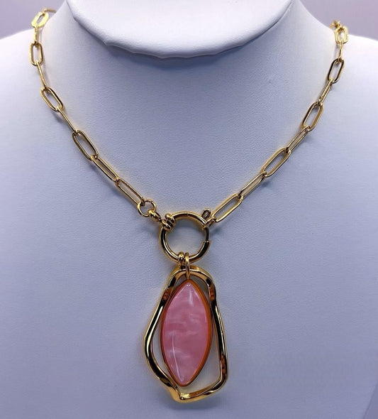 Majesty Stone Pendant Necklace - tarnish resistant