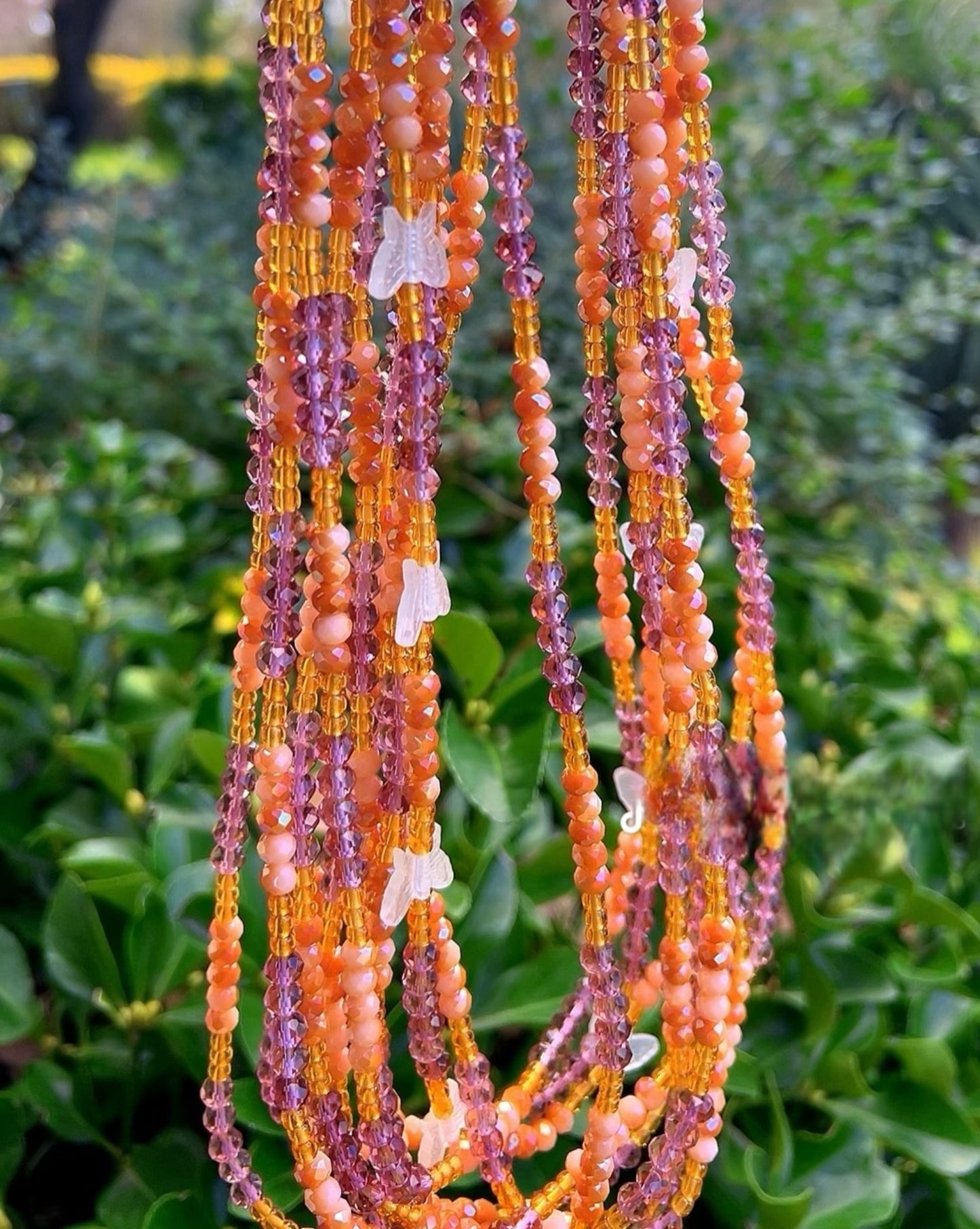 Peach Blossom Waist Beads – Handmade in Ghana( €12 per strand)