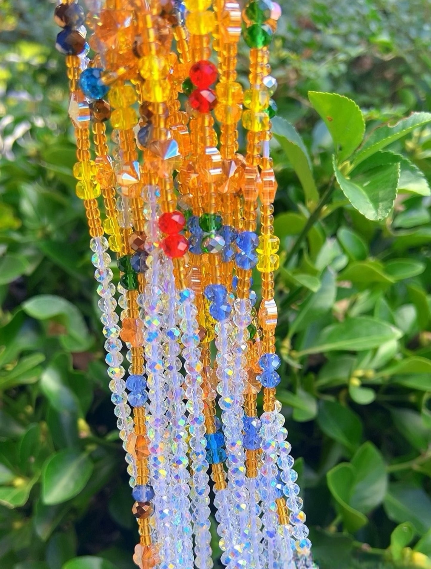 Sunlight Crystal Waist Beads – Handmade in Ghana(€18 per strand)