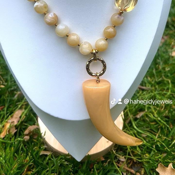 Fortuna Horn Necklace (54 cm long) - Waterproof Stainless Steel