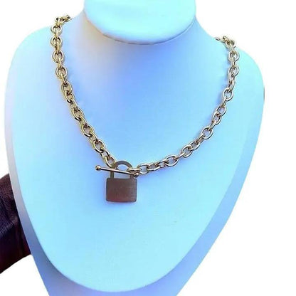 Collana Catena Dorata con Chiusura T-Bar Minimal in Acciaio Inossidabile Design Moderno e Raffinato Perfetta per Uso Quotidiano e Look Trendy