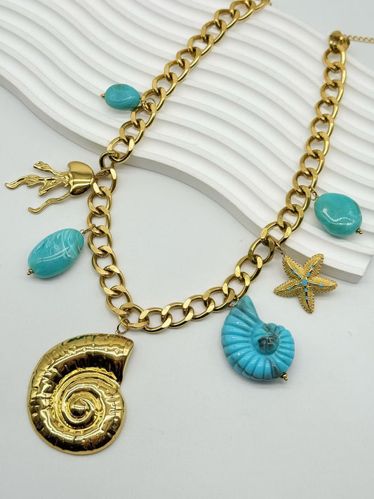 Oceana Charm Necklace -  Waterproof Stainless Steel
