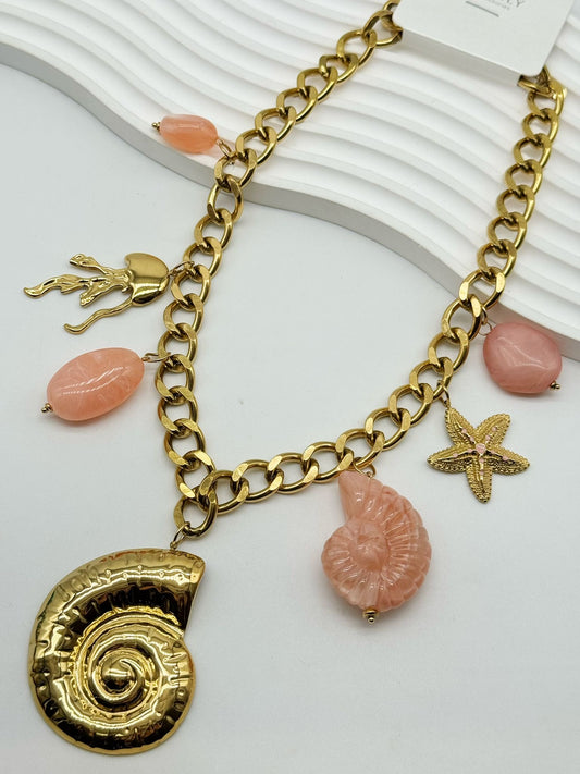 Oceana Charm Necklace -  Waterproof Stainless Steel