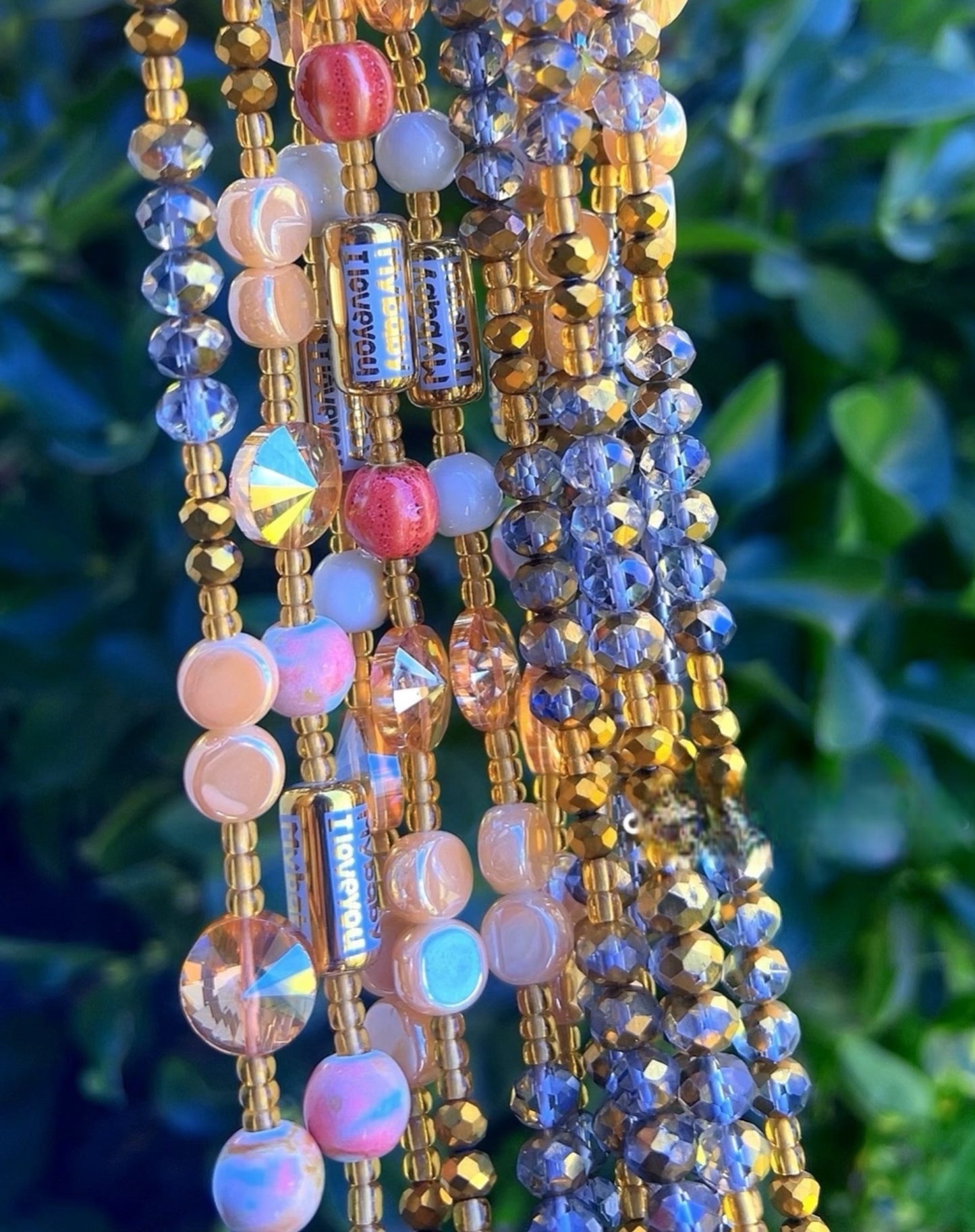 Golden Blush Waist Beads – Handmade in Ghana(€12 per strand)