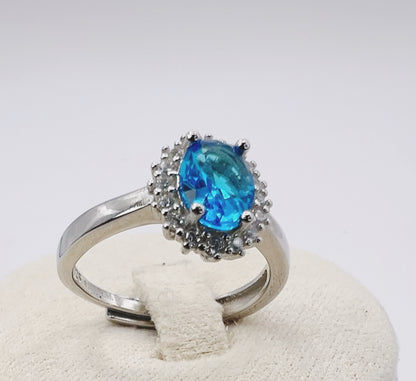 Classic Halo Solitaire Ring – 925 Silver