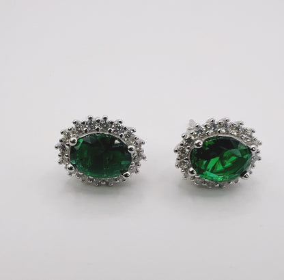 Halo 925 Sterling Silver Stud Earrings