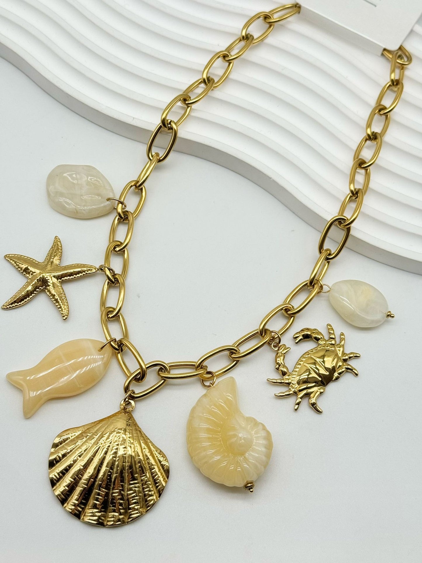 Amalfi Charm Chain Necklace -  Waterproof Stainless Steel