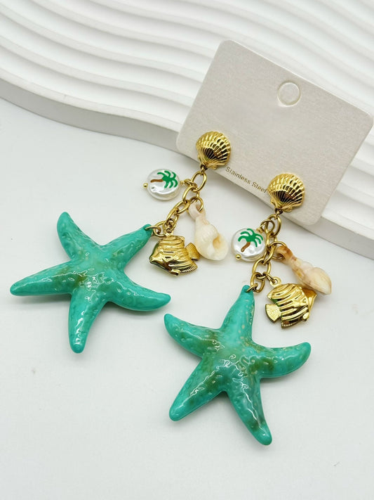 Costa Mare Star Earrings - Stainless Steel