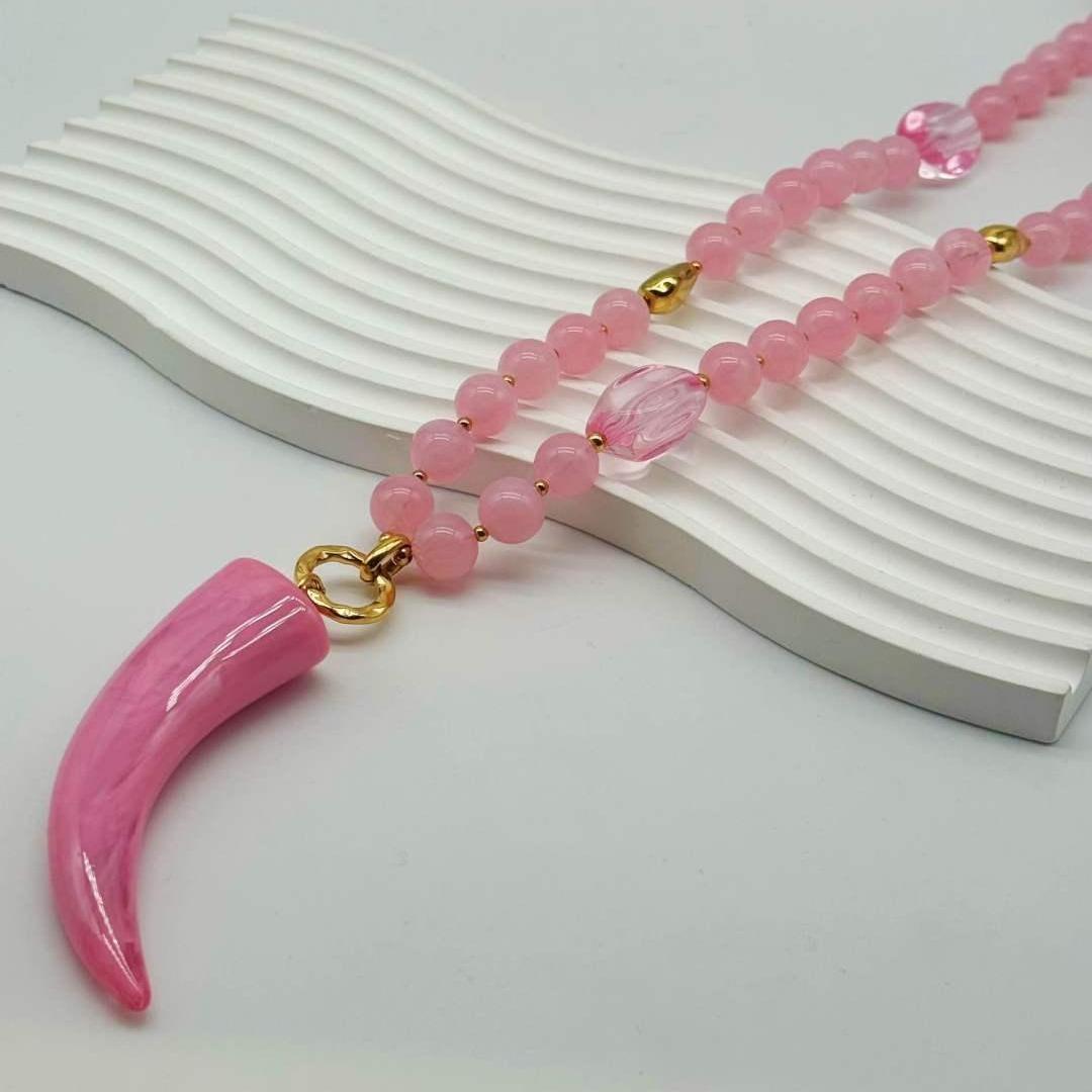 Fortuna Horn Necklace (54 cm long) -  Waterproof Stainless Steel