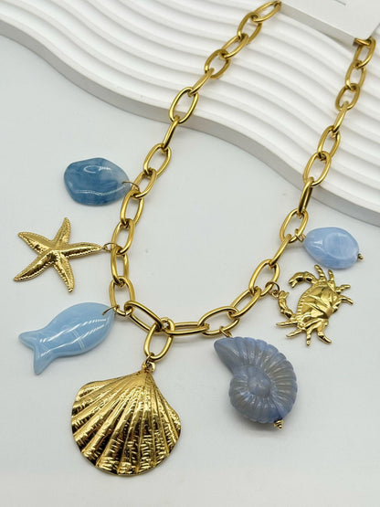 Amalfi Charm Chain Necklace -  Waterproof Stainless Steel