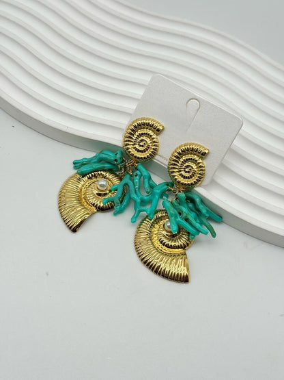 Amalfi Shell Statement Earrings - Stainless Steel