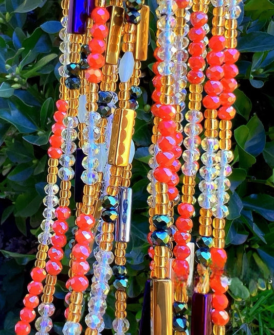 Scarlet Gold Waist Beads – Handmade in Ghana (€12 per strand)