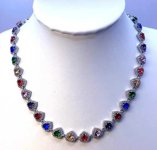 Amore Multicolor Heart Necklace - everyday jewelry
