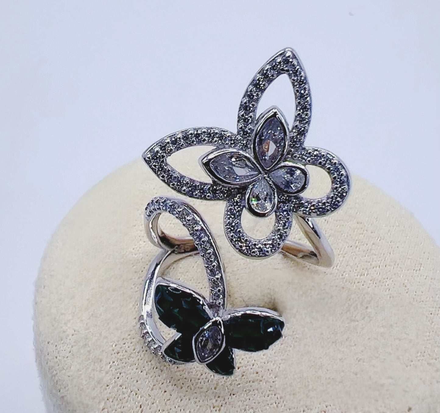 Butterfly Bloom Adjustable Ring – 925 Sterling Silver