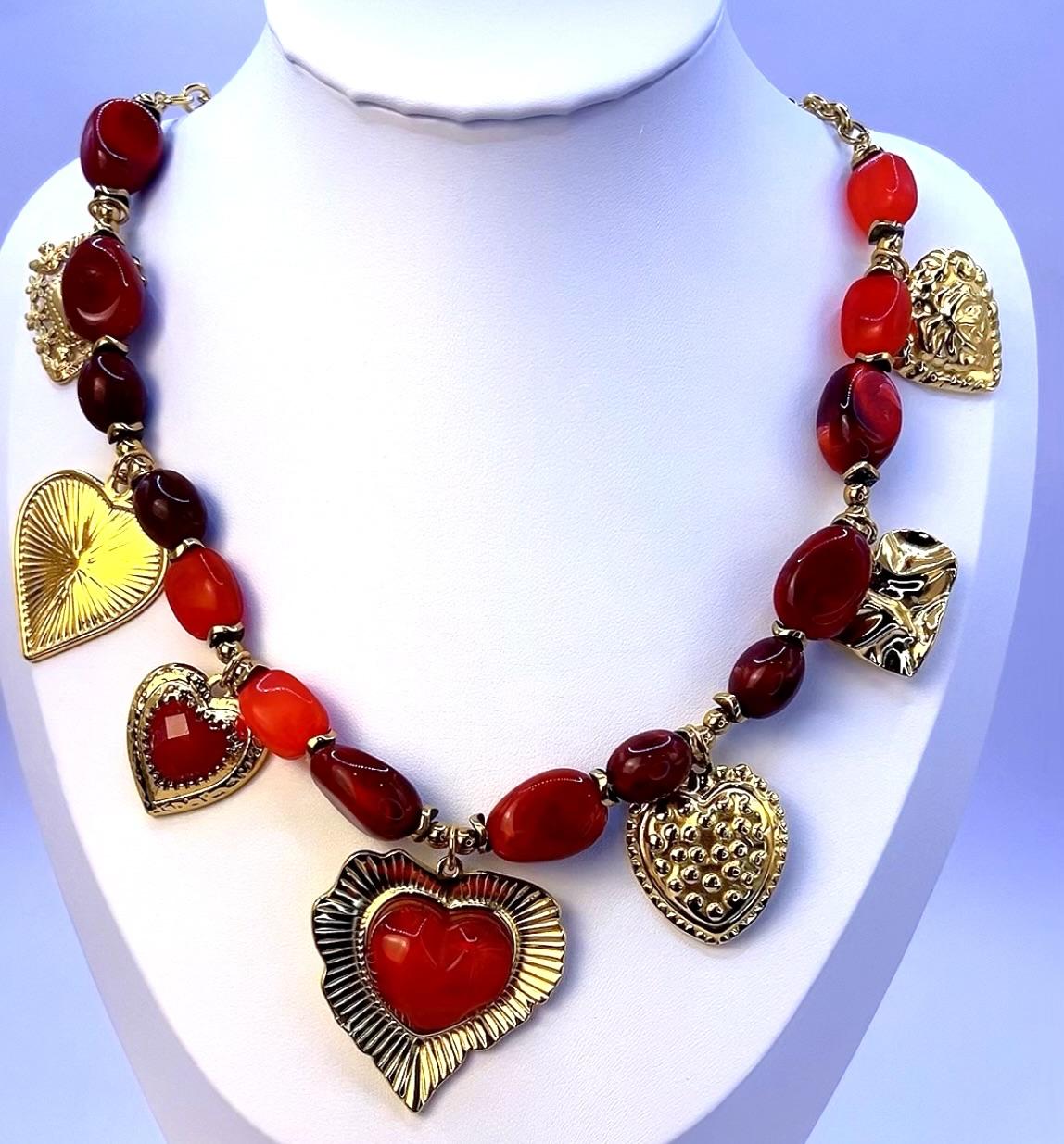 Cuore Rosso Statement Necklace - stainless steel