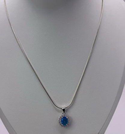 Emerald Halo Pendant – 925 Silver