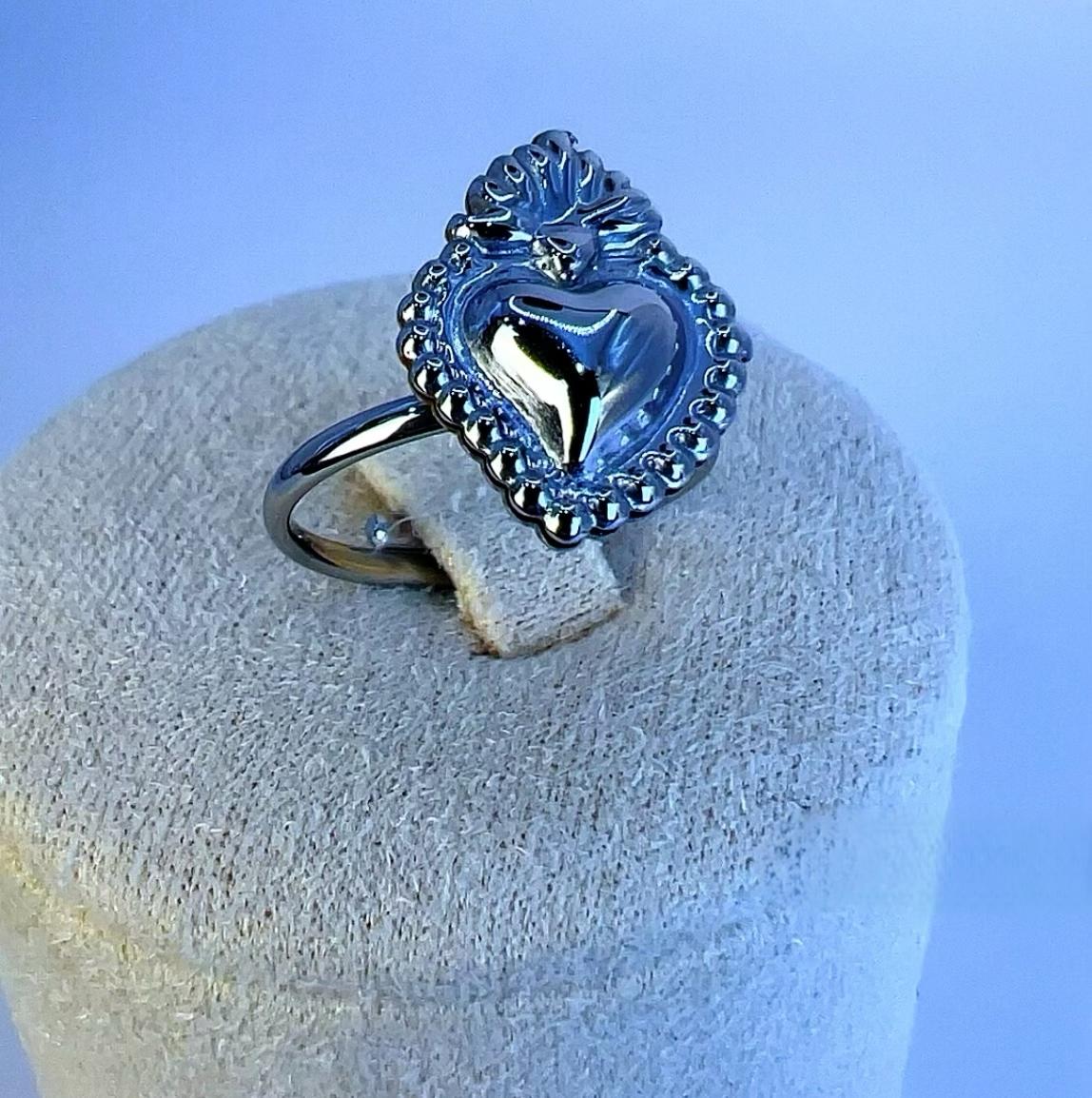 Golden Sacred Heart Ring - everyday jewelry