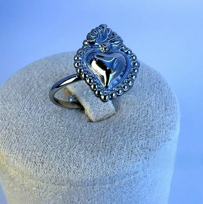 Golden Sacred Heart Ring - everyday jewelry