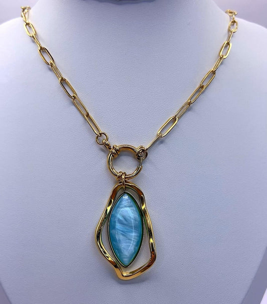 Majesty Stone Pendant Necklace - tarnish resistant