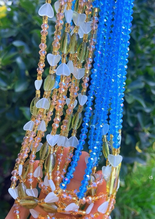 Ocean Blossom Waist Beads – Handmade in Ghana(€18 per strand)