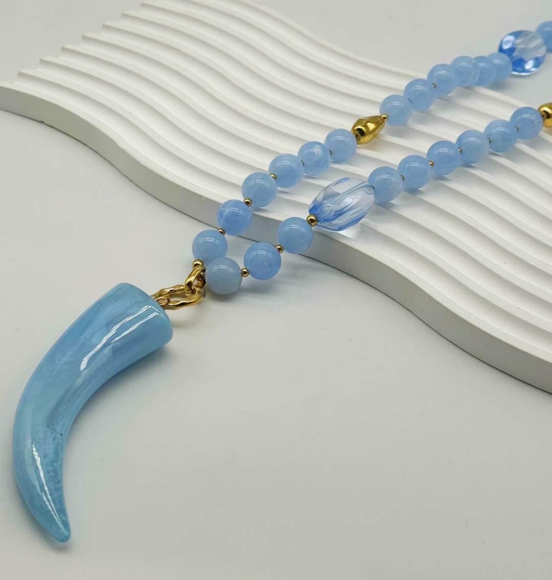 Fortuna Horn Necklace (54 cm long) -  Waterproof Stainless Steel