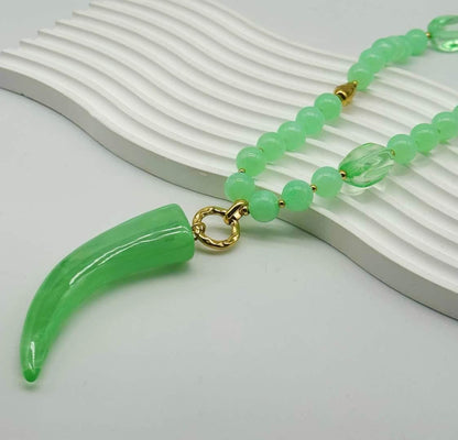 Fortuna Horn Necklace (54 cm long) -  Waterproof Stainless Steel