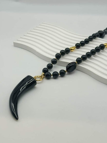 Fortuna Horn Necklace (54 cm long) -  Waterproof Stainless Steel