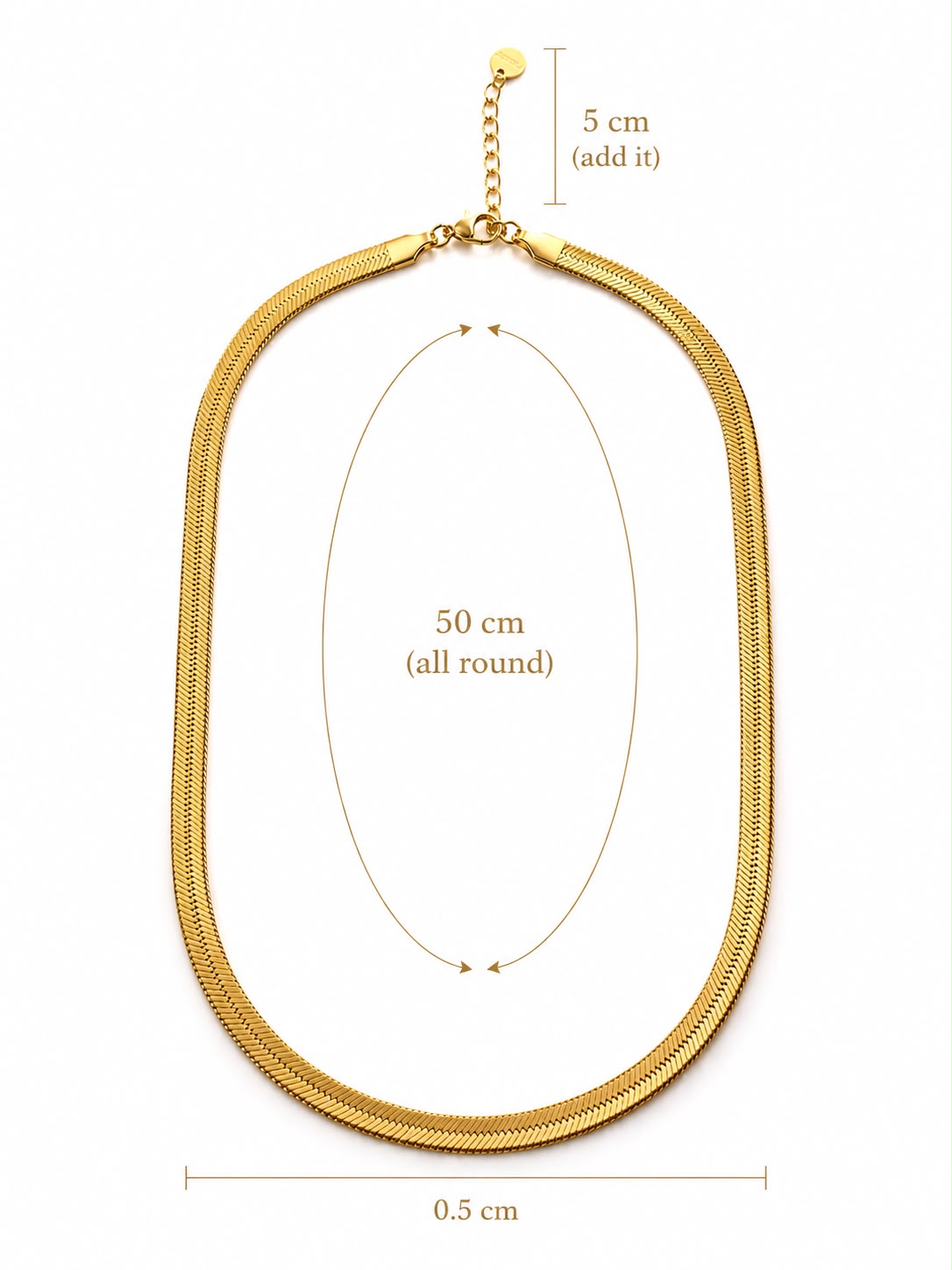 Collana Snake Lunghezza 50cm, Larghezza 0,5