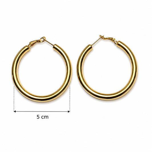 Orecchini Circolari Oro e Argento 5cm