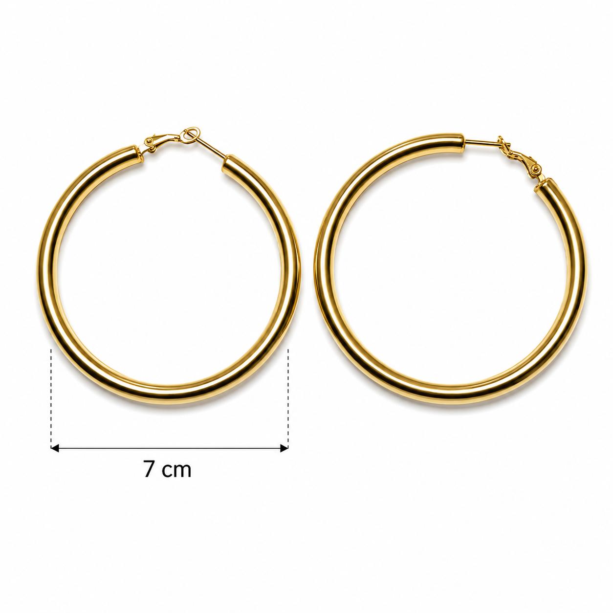 Orecchini Circolari Oro e Argento 7cm