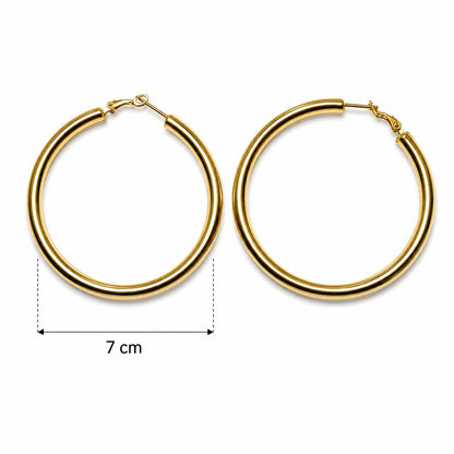 Orecchini Circolari Oro e Argento 7cm
