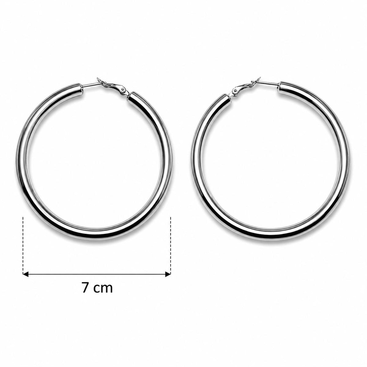 Orecchini Circolari Oro e Argento 7cm