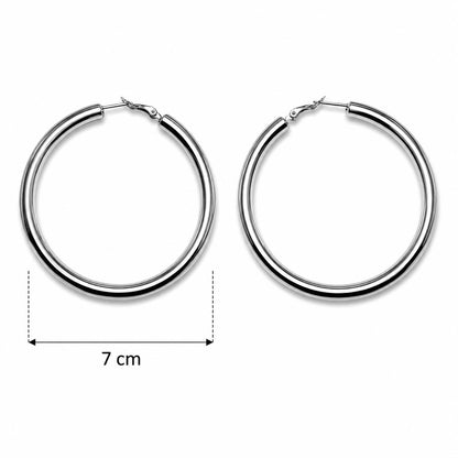 Orecchini Circolari Oro e Argento 7cm