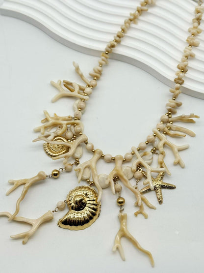 Coral Reef Statement Necklace -  Waterproof Stainless Steel