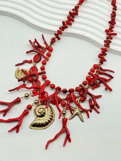 Coral Reef Statement Necklace -  Waterproof Stainless Steel