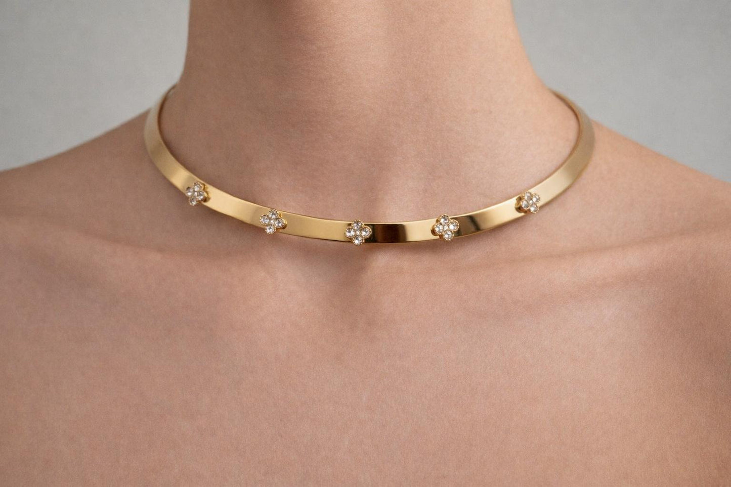 Floral Glow Choker -  Waterproof Stainless Steel
