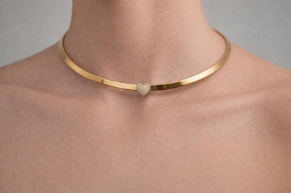 Amour Heart Choker -  Waterproof Stainless Steel