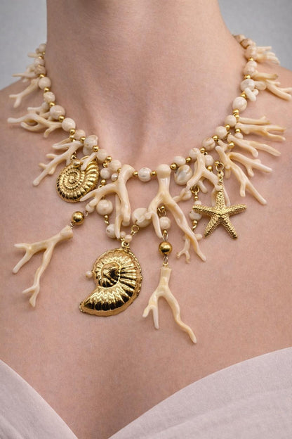 Coral Reef Statement Necklace -  Waterproof Stainless Steel