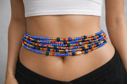 Blue Serenity Waist Beads – Handmade in Ghana( €12 per strand)