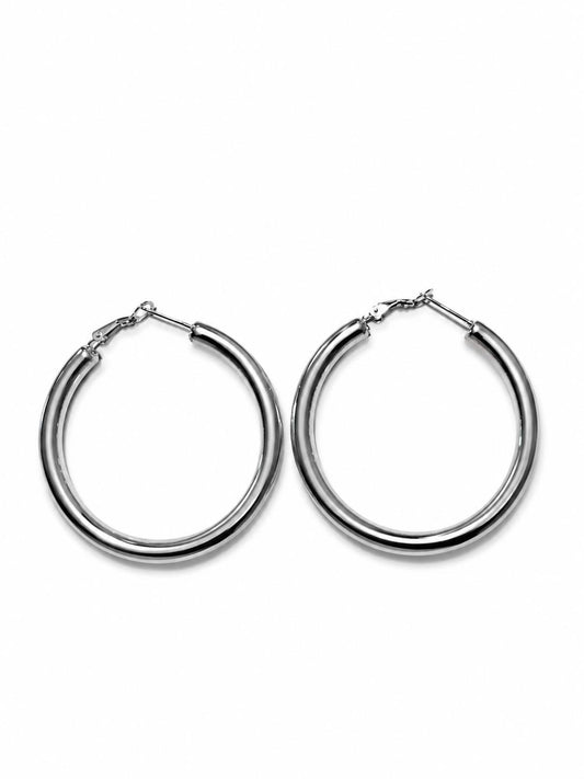 Orecchini Circolari Oro e Argento 5cm