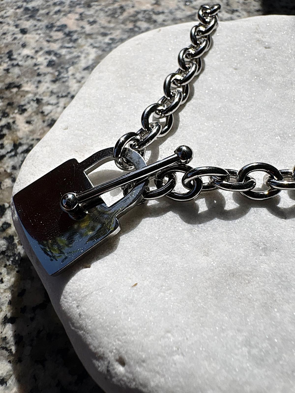 Collana Catena Dorata con Chiusura T-Bar Minimal in Acciaio Inossidabile Design Moderno e Raffinato Perfetta per Uso Quotidiano e Look Trendy