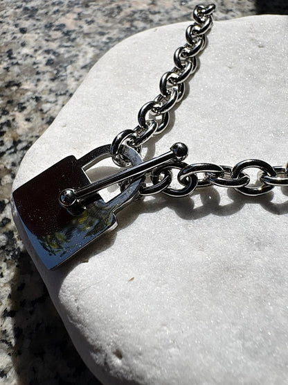 Collana Catena Dorata con Chiusura T-Bar Minimal in Acciaio Inossidabile Design Moderno e Raffinato Perfetta per Uso Quotidiano e Look Trendy